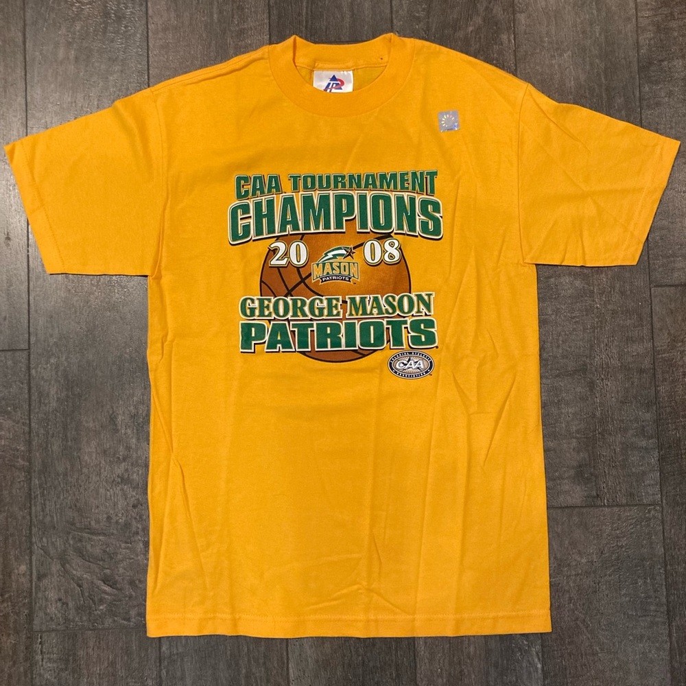 Vintage George Mason Basketball T Shirt - CAA 2008 Conference Champions Shirt